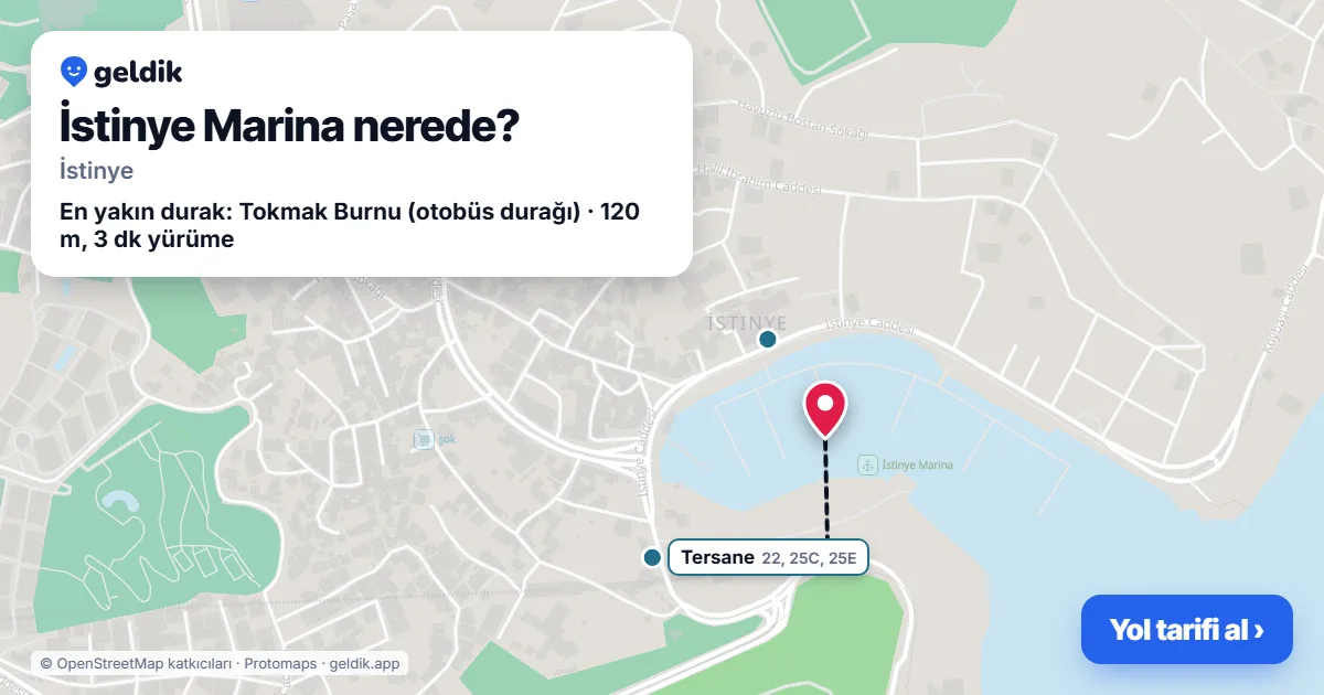Where is İstinye Marina: map with its location and the nearest stops, with walking times