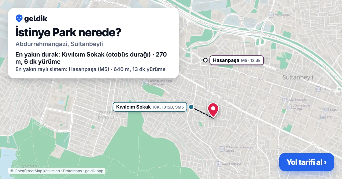 İstinye Park nerede: haritada konumu ve en yakın duraklar, yürüme süreleriyle