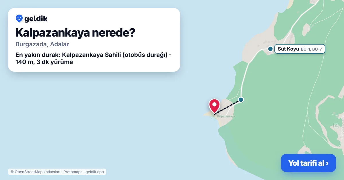 Kalpazankaya nerede: haritada konumu ve en yakın duraklar, yürüme süreleriyle