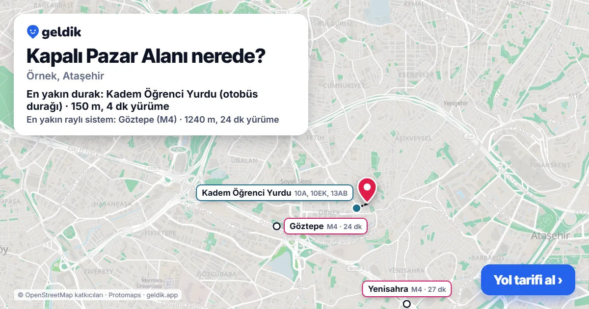 Kapalı Pazar Alanı nerede: haritada konumu ve en yakın duraklar, yürüme süreleriyle