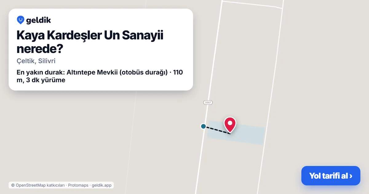 Kaya Kardeşler Un Sanayii nerede: haritada konumu ve en yakın duraklar, yürüme süreleriyle