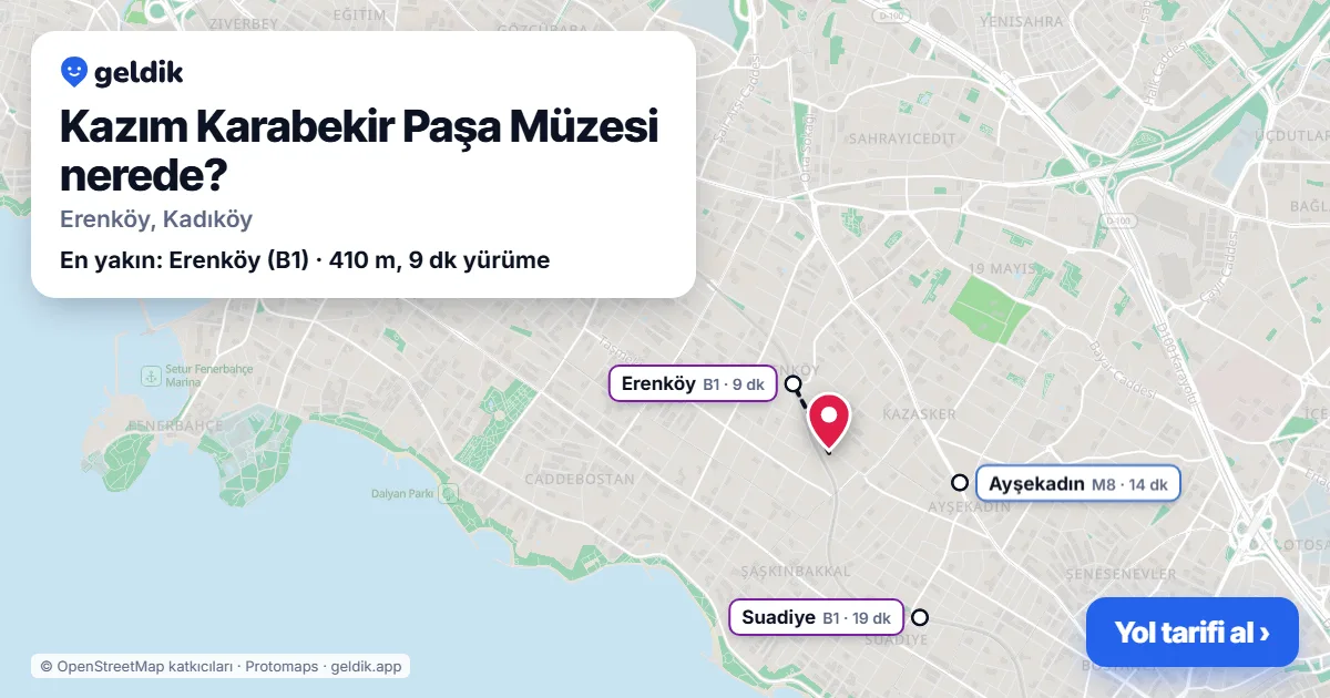 Where is Kâzım Karabekir Museum: map with its location and the nearest stops, with walking times