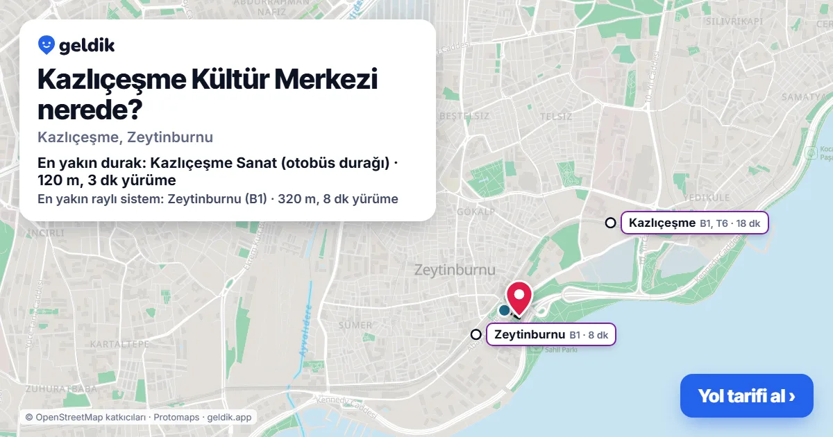 Kazlıçeşme Kültür Merkezi nerede: haritada konumu ve en yakın duraklar, yürüme süreleriyle
