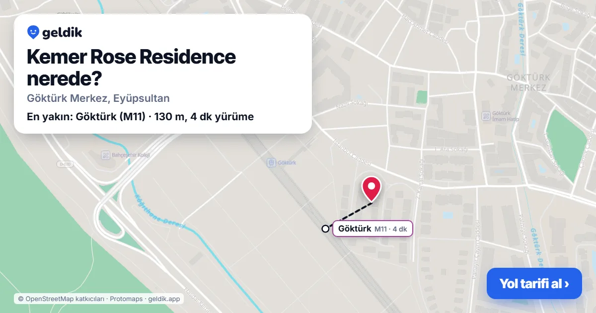 Where is Kemer Rose Residence: map with its location and the nearest stops, with walking times