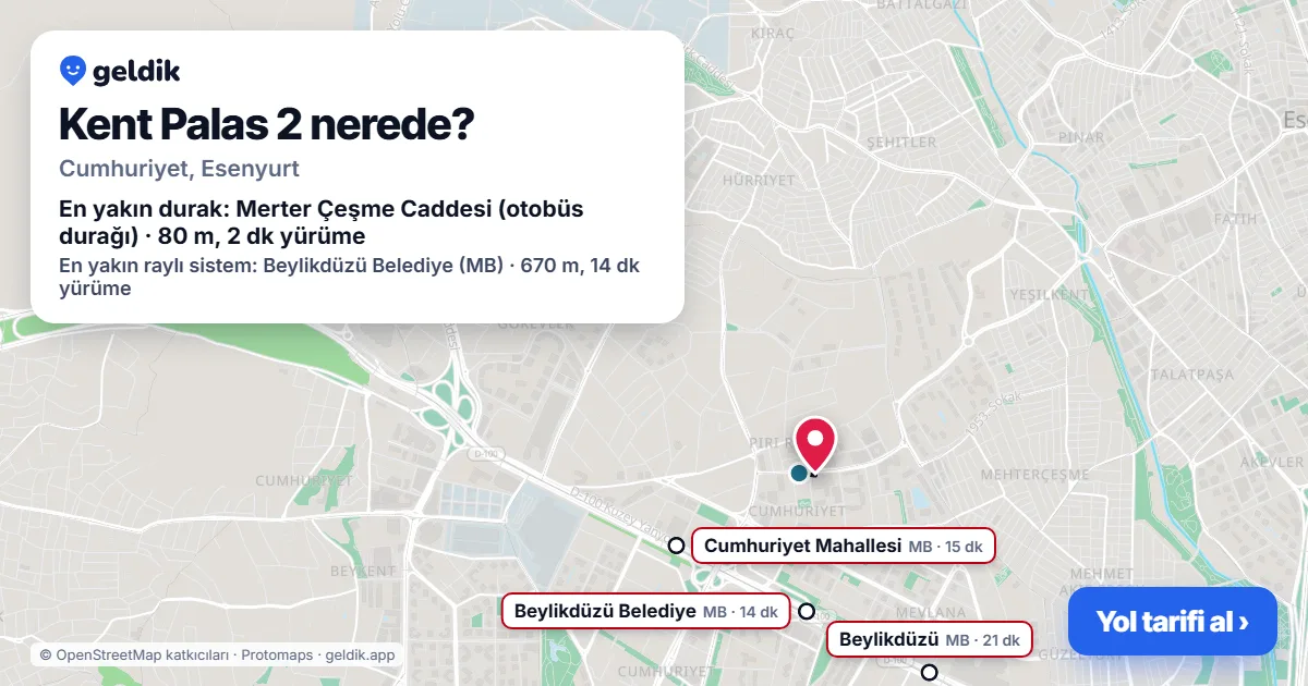Where is Kent Palas 2: map with its location and the nearest stops, with walking times