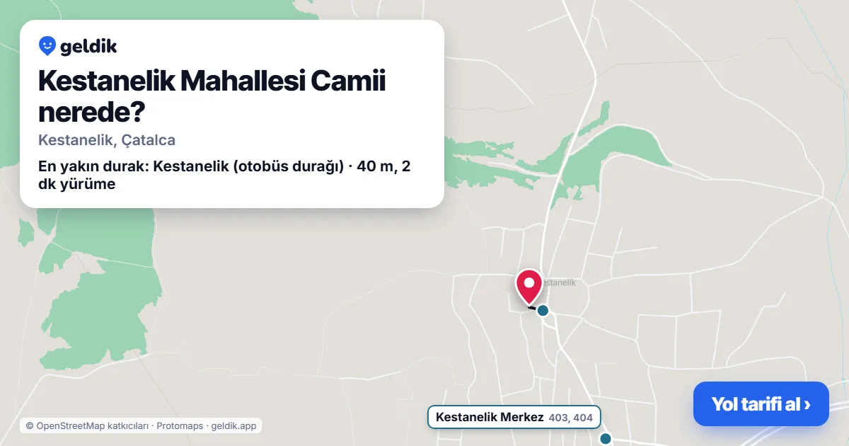 Kestanelik Mahallesi Camii nerede: haritada konumu ve en yakın duraklar, yürüme süreleriyle