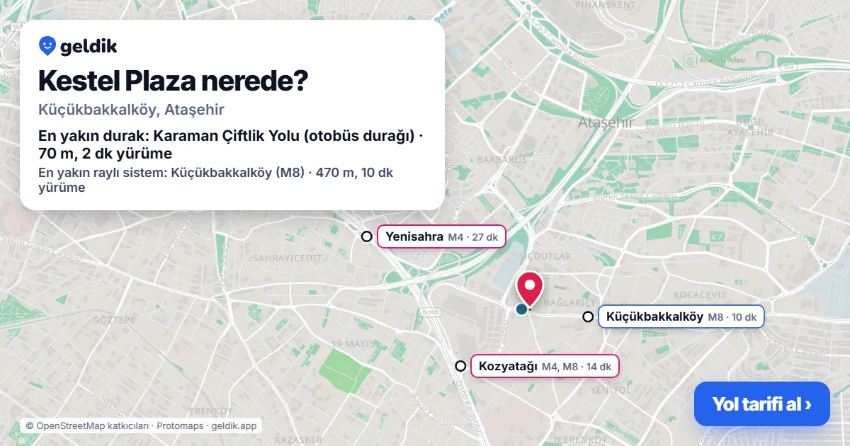 Kestel Plaza nerede: haritada konumu ve en yakın duraklar, yürüme süreleriyle