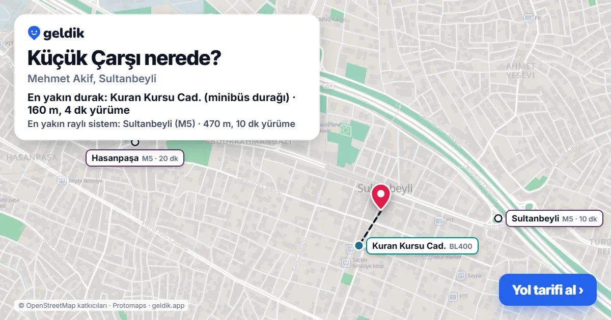 Küçük Çarşı nerede: haritada konumu ve en yakın duraklar, yürüme süreleriyle