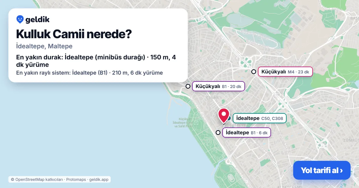 Where is Kulluk Camii: map with its location and the nearest stops, with walking times