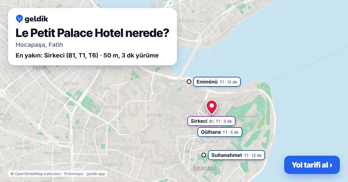 Le Petit Palace Hotel nerede: haritada konumu ve en yakın duraklar, yürüme süreleriyle