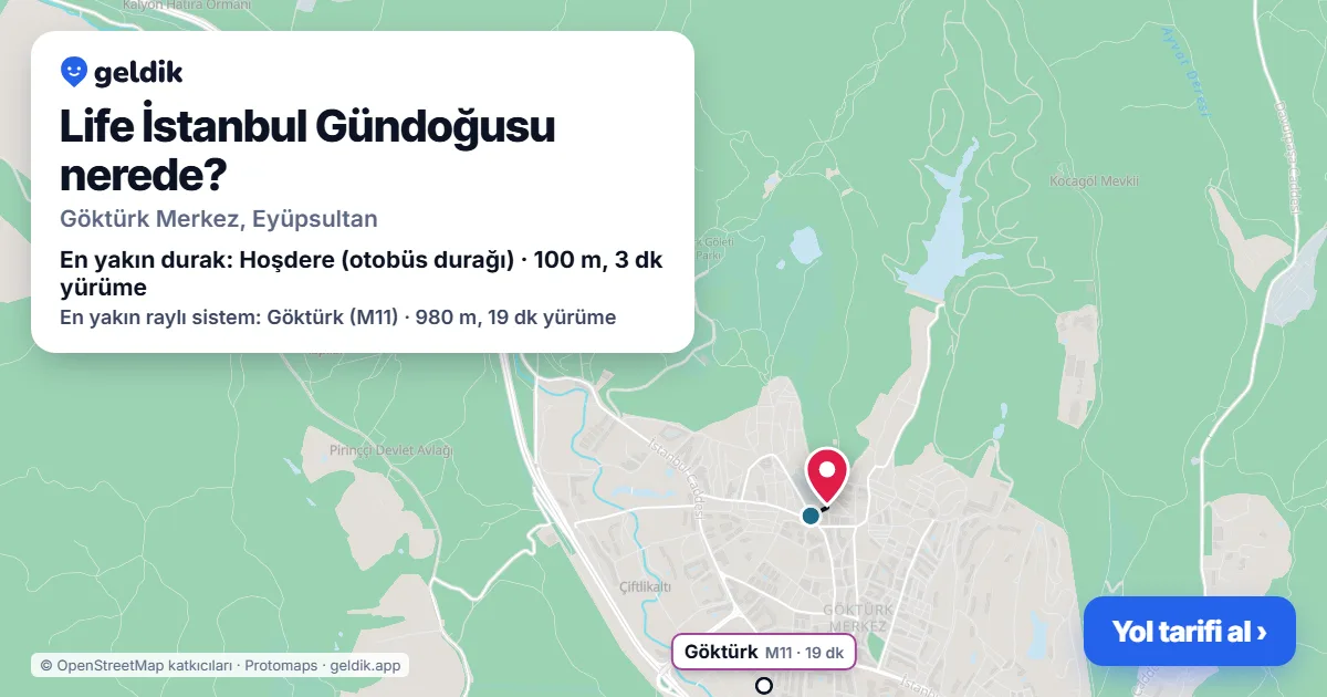 Life İstanbul Gündoğusu nerede: haritada konumu ve en yakın duraklar, yürüme süreleriyle