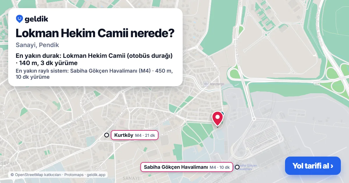 Lokman Hekim Camii nerede: haritada konumu ve en yakın duraklar, yürüme süreleriyle