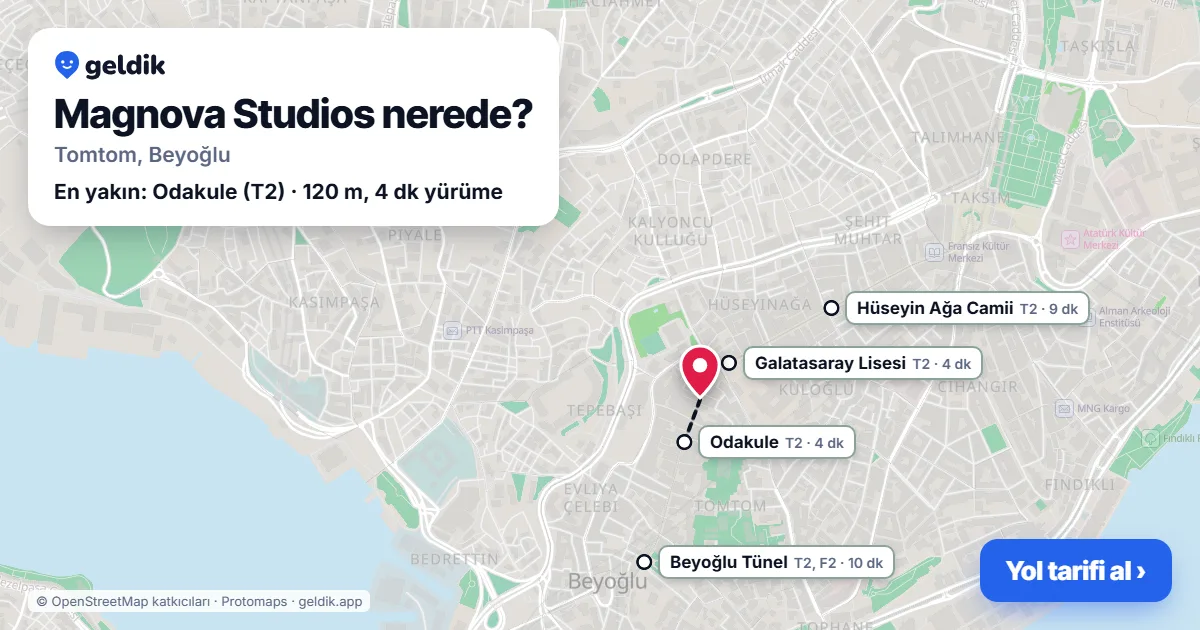 Magnova Studios nerede: haritada konumu ve en yakın duraklar, yürüme süreleriyle