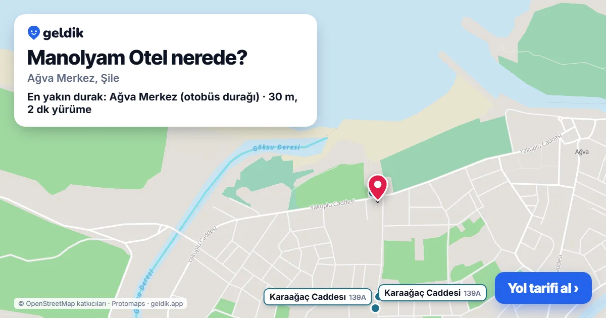 Manolyam Otel nerede: haritada konumu ve en yakın duraklar, yürüme süreleriyle
