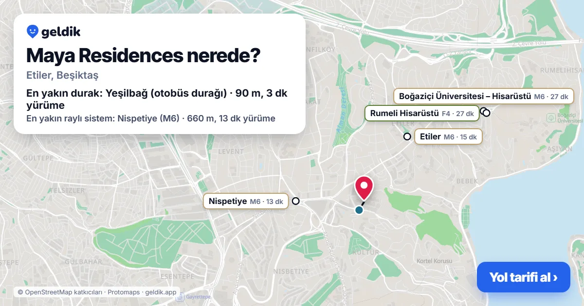 Where is Maya Residences: map with its location and the nearest stops, with walking times