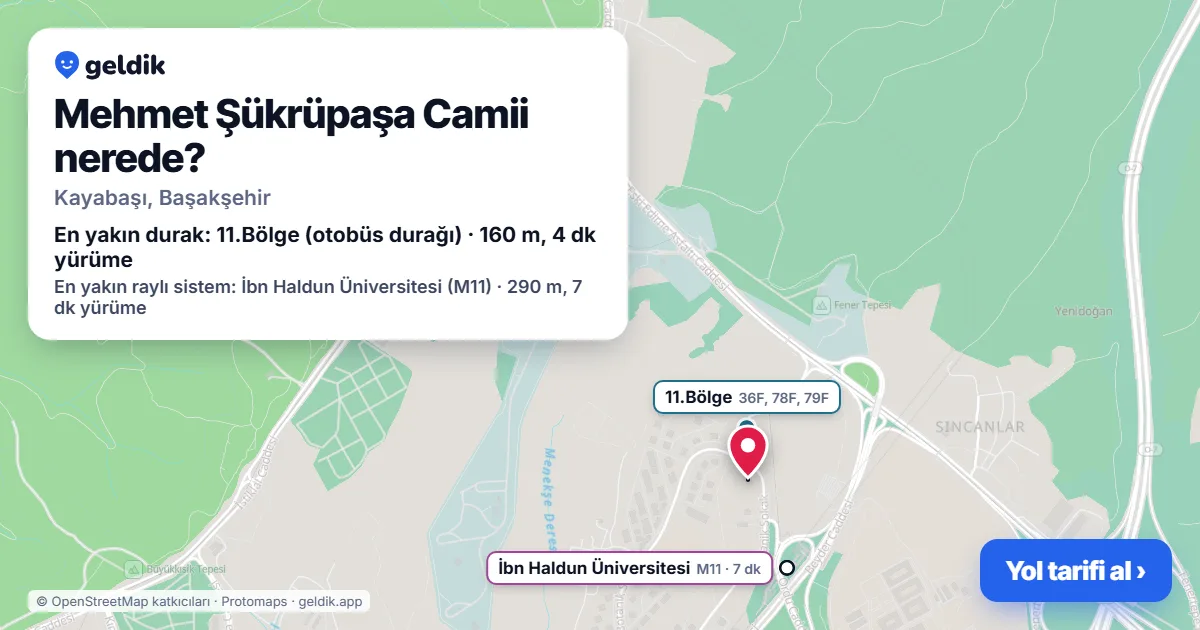 Mehmet Şükrüpaşa Camii nerede: haritada konumu ve en yakın duraklar, yürüme süreleriyle