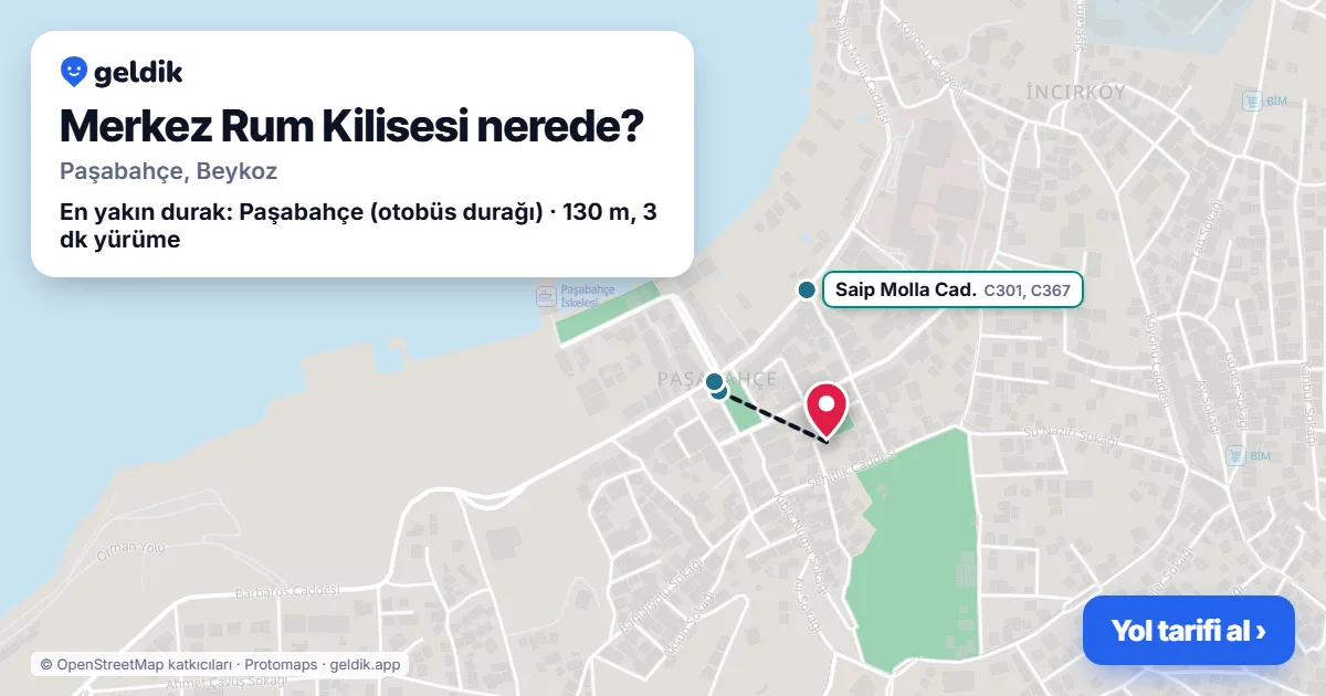 Merkez Rum Kilisesi nerede: haritada konumu ve en yakın duraklar, yürüme süreleriyle