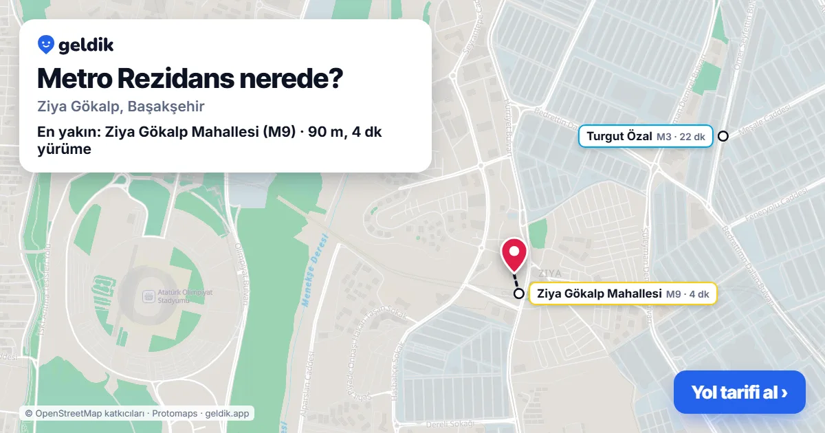 Metro Rezidans nerede: haritada konumu ve en yakın duraklar, yürüme süreleriyle