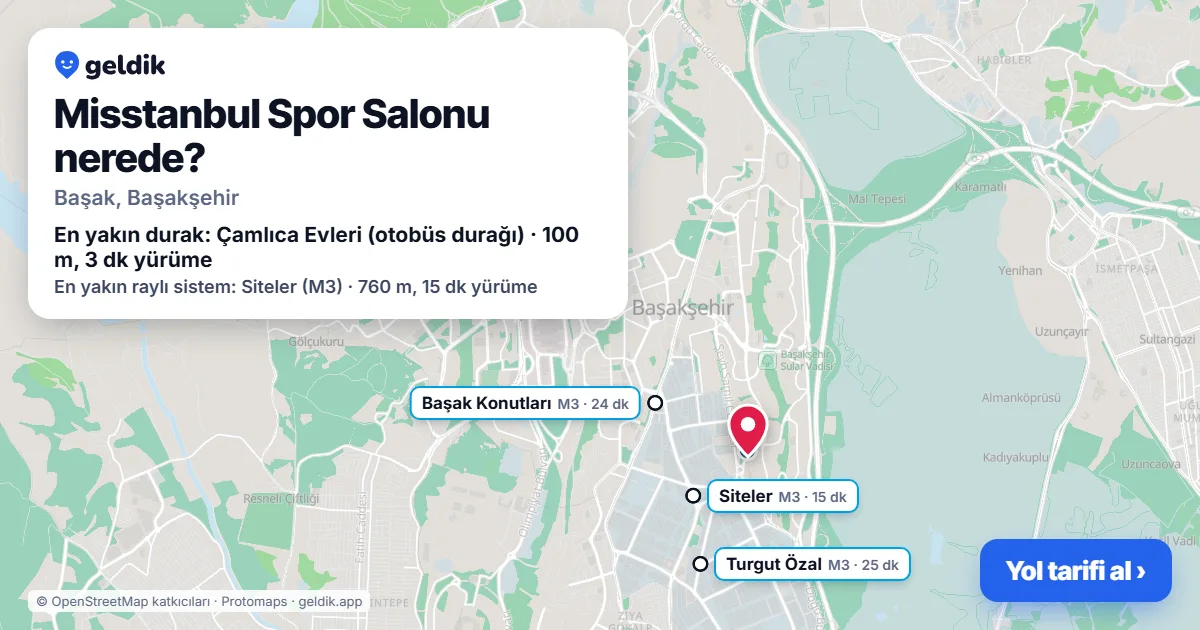 Where is Misstanbul Spor Salonu: map with its location and the nearest stops, with walking times