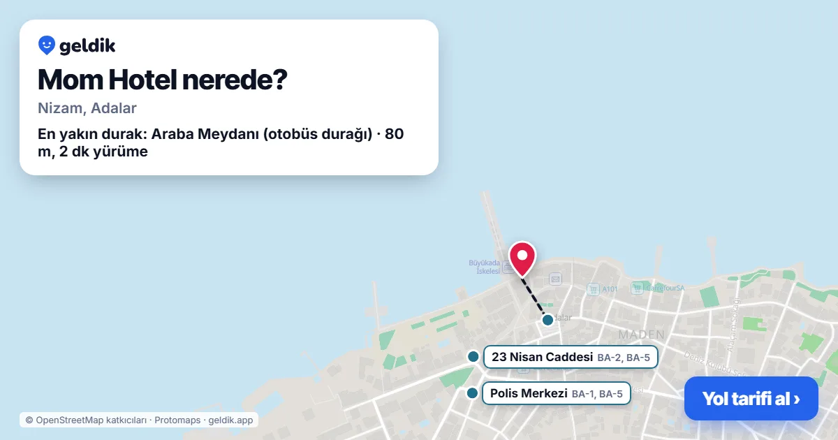 Mom Hotel nerede: haritada konumu ve en yakın duraklar, yürüme süreleriyle