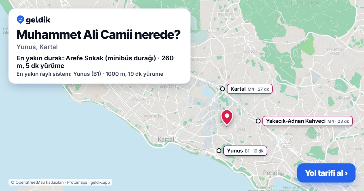 Muhammet Ali Camii nerede: haritada konumu ve en yakın duraklar, yürüme süreleriyle