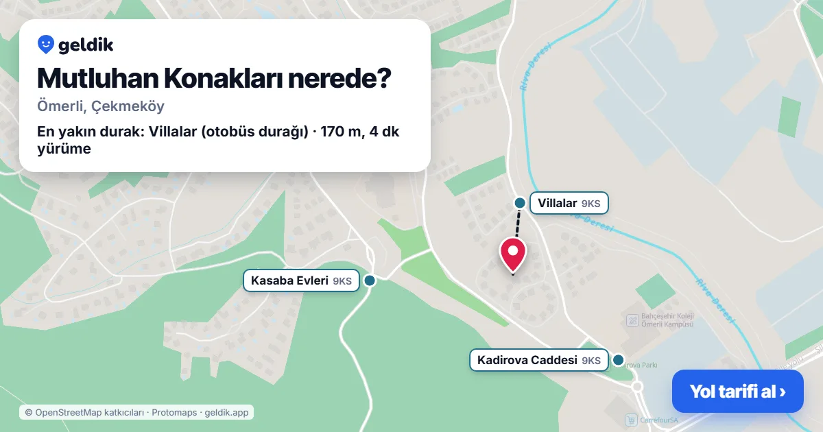 Mutluhan Konakları nerede: haritada konumu ve en yakın duraklar, yürüme süreleriyle