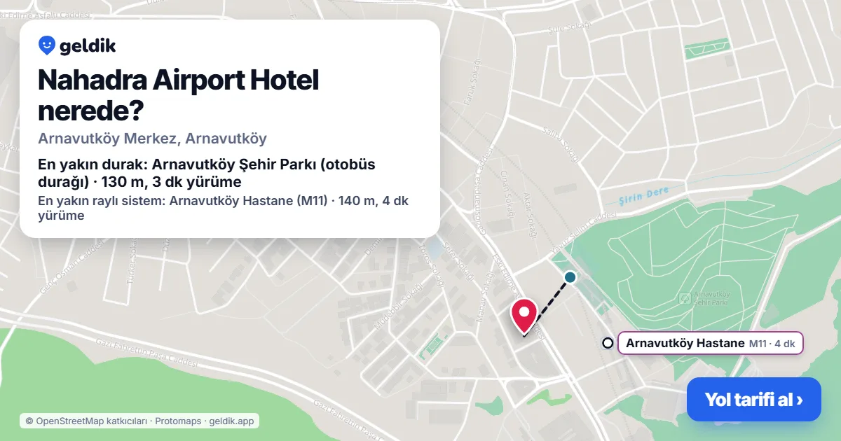 Where is Nahadra Airport Hotel: map with its location and the nearest stops, with walking times