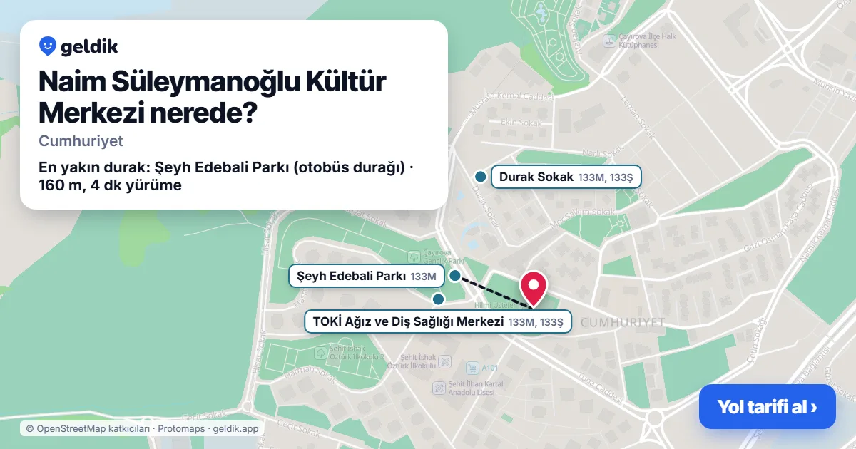 Naim Süleymanoğlu Kültür Merkezi nerede: haritada konumu ve en yakın duraklar, yürüme süreleriyle