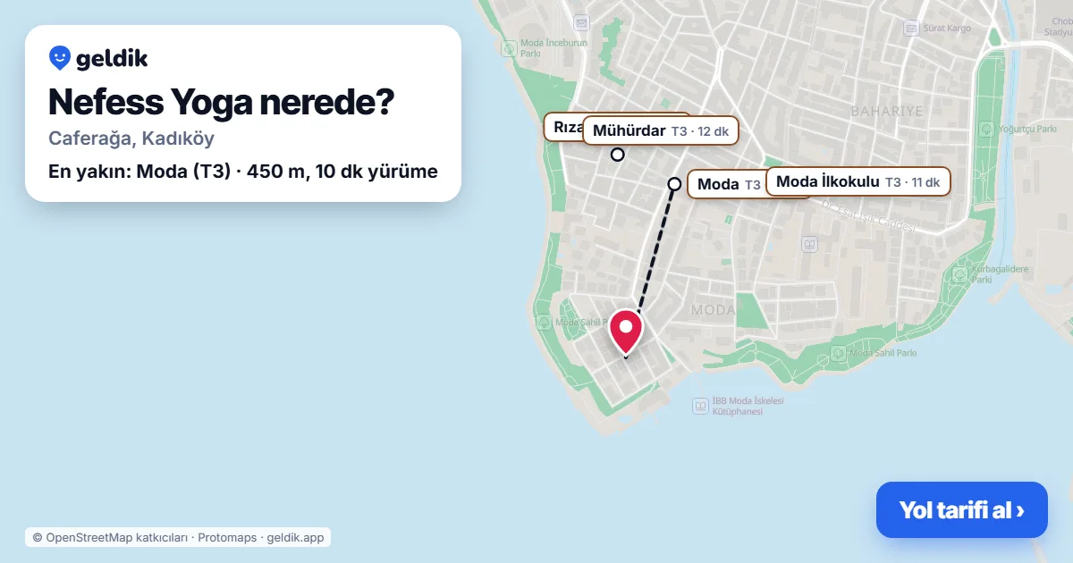 Where is Nefess Yoga: map with its location and the nearest stops, with walking times