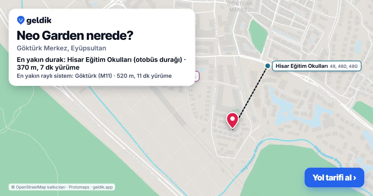Where is Neo Garden: map with its location and the nearest stops, with walking times