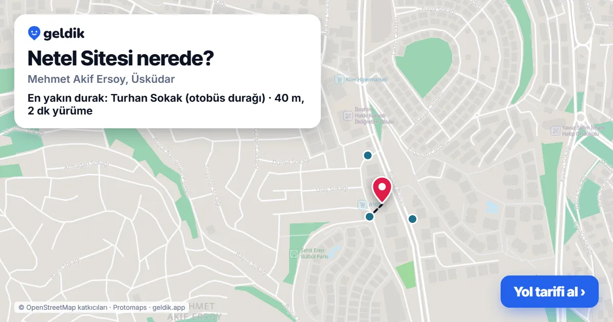 Netel Sitesi nerede: haritada konumu ve en yakın duraklar, yürüme süreleriyle