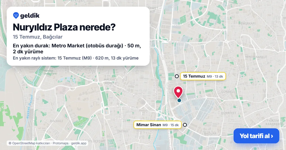 Nuryıldız Plaza nerede: haritada konumu ve en yakın duraklar, yürüme süreleriyle