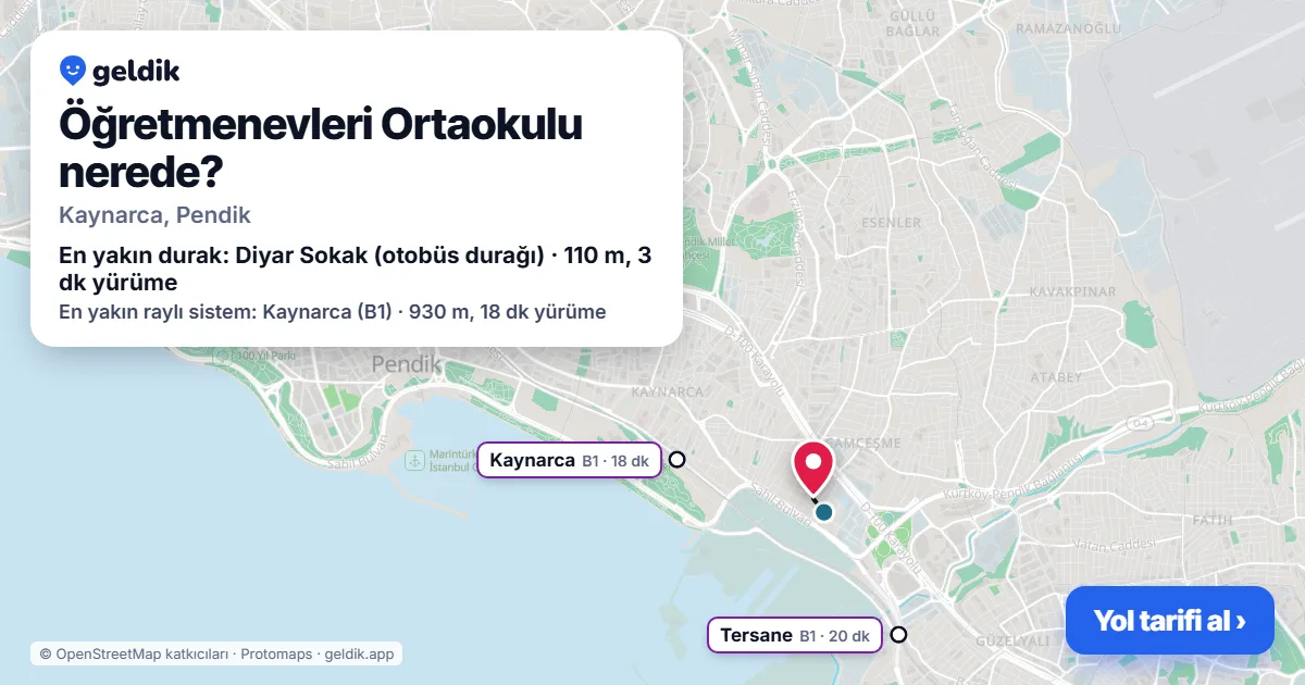 Öğretmenevleri Ortaokulu nerede: haritada konumu ve en yakın duraklar, yürüme süreleriyle