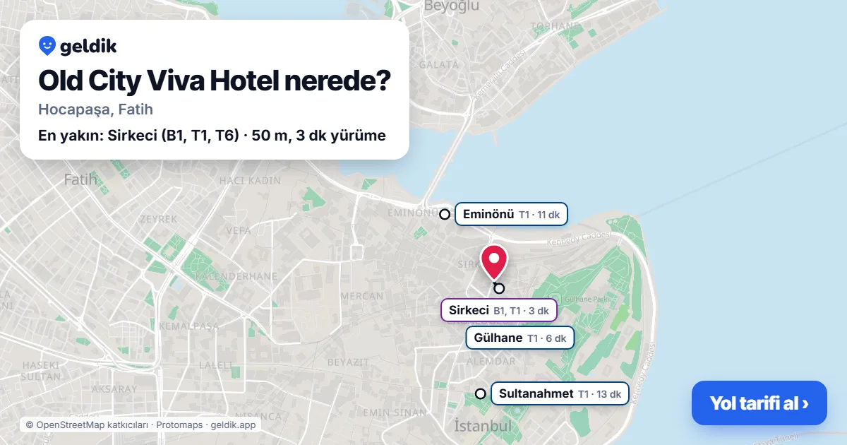 Where is Old City Viva Hotel: map with its location and the nearest stops, with walking times