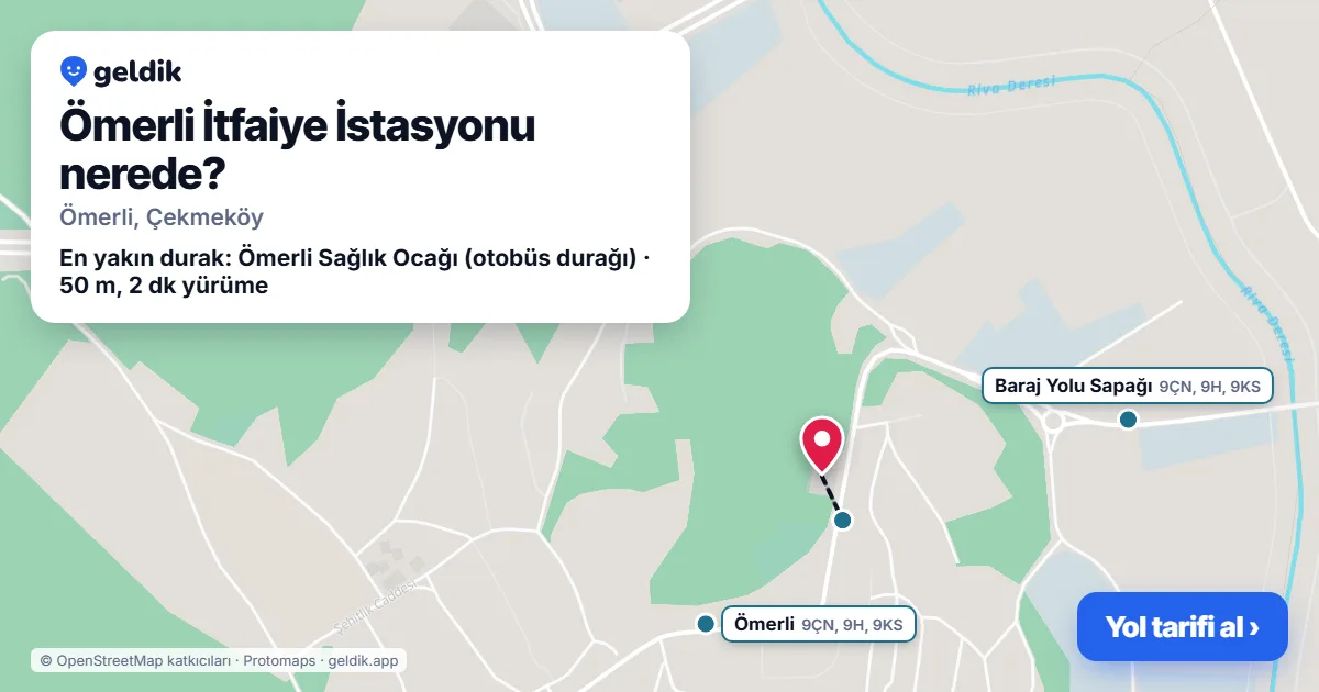 Ömerli İtfaiye İstasyonu nerede: haritada konumu ve en yakın duraklar, yürüme süreleriyle