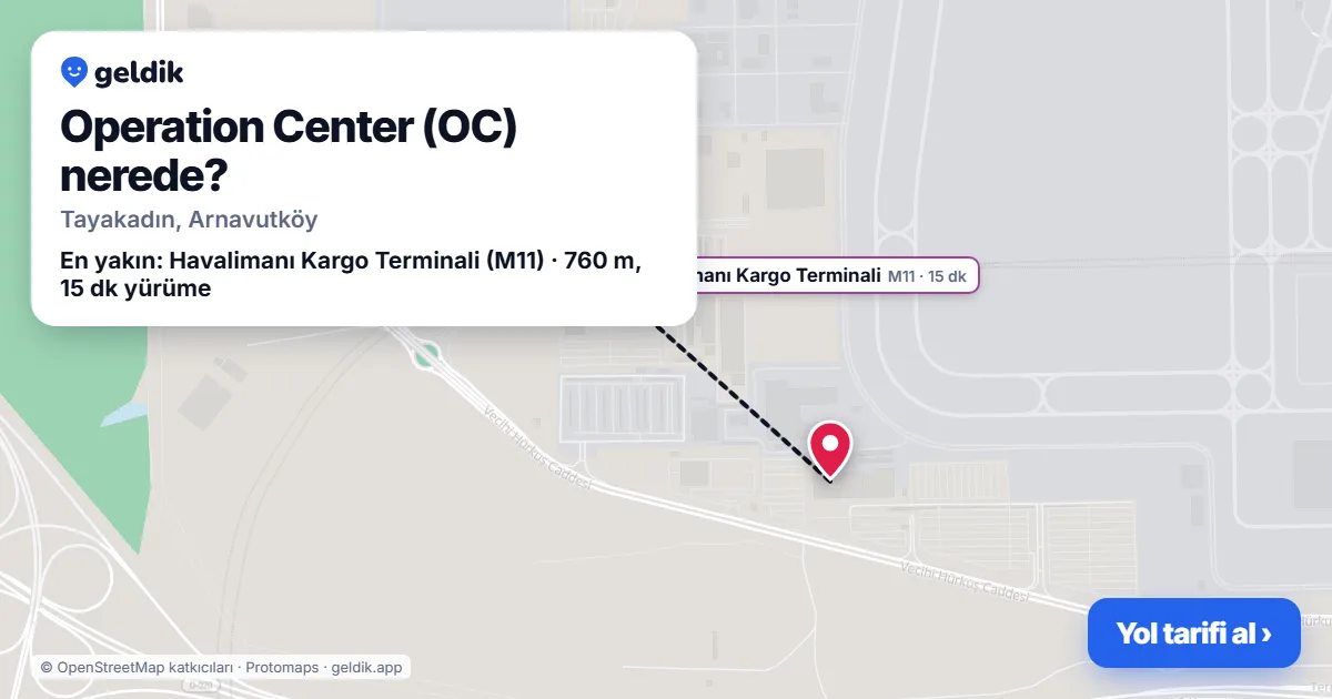 Where is Operation Center (OC): map with its location and the nearest stops, with walking times