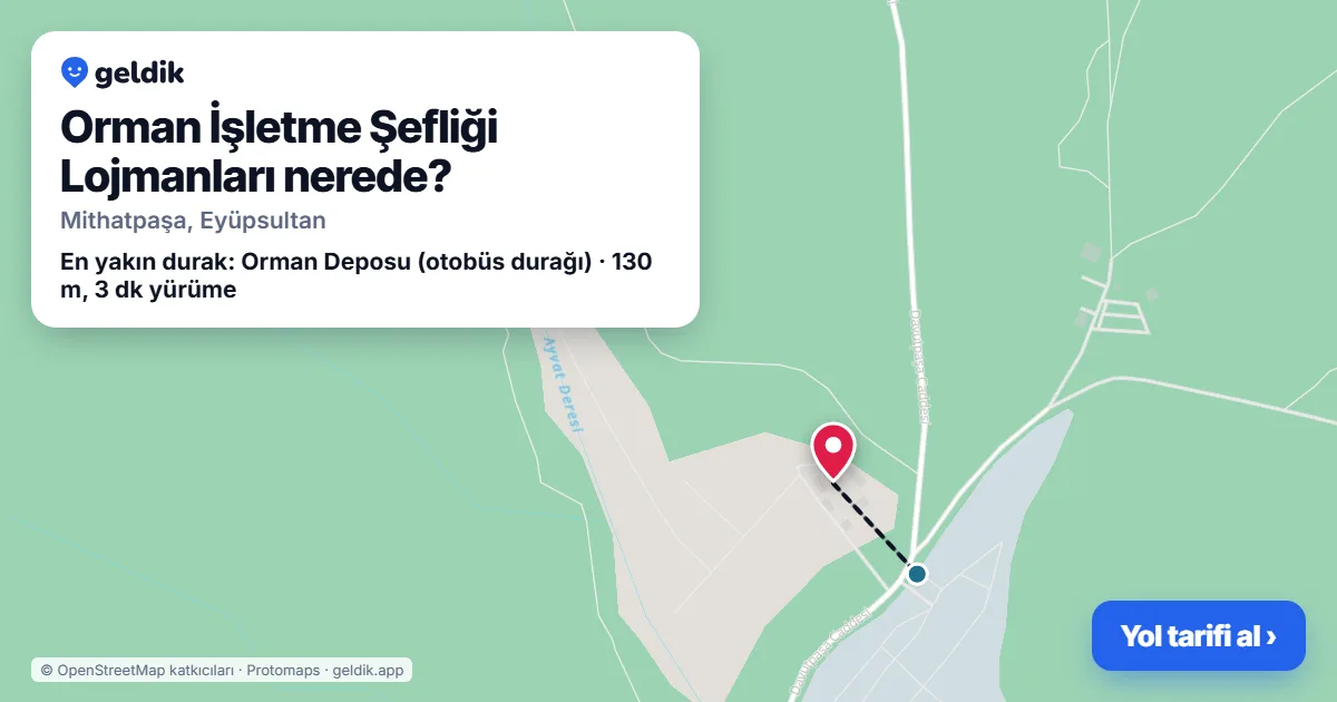 Where is Orman İşletme Şefliği Lojmanları: map with its location and the nearest stops, with walking times