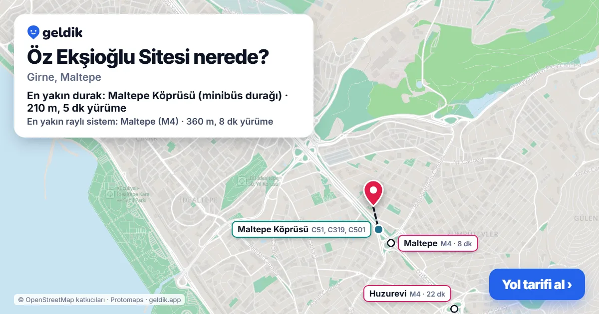 Where is Öz Ekşioğlu Sitesi: map with its location and the nearest stops, with walking times