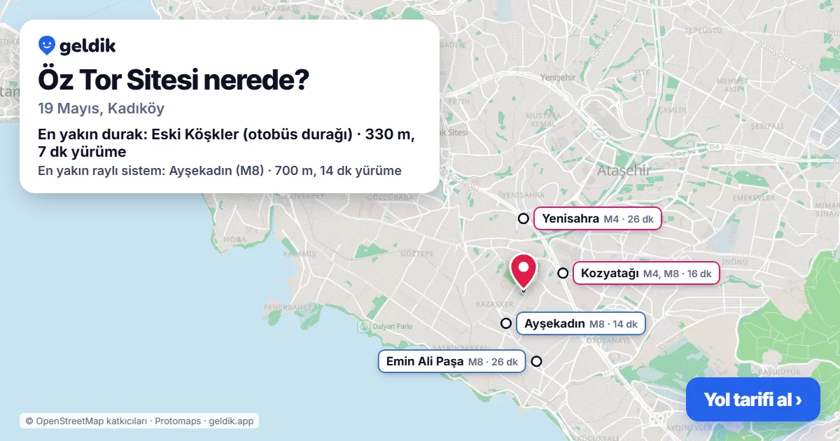 Öz Tor Sitesi nerede: haritada konumu ve en yakın duraklar, yürüme süreleriyle