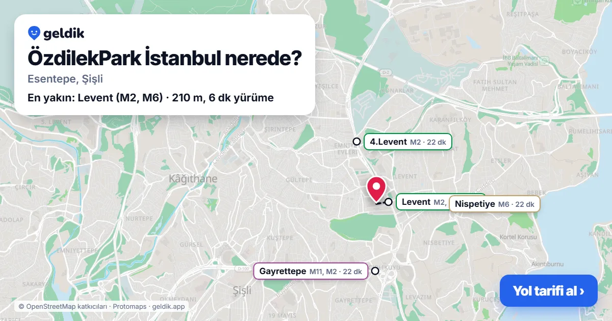 ÖzdilekPark İstanbul nerede: haritada konumu ve en yakın duraklar, yürüme süreleriyle