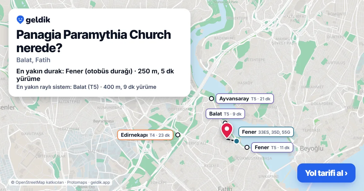 Panagia Paramythia Church nerede: haritada konumu ve en yakın duraklar, yürüme süreleriyle