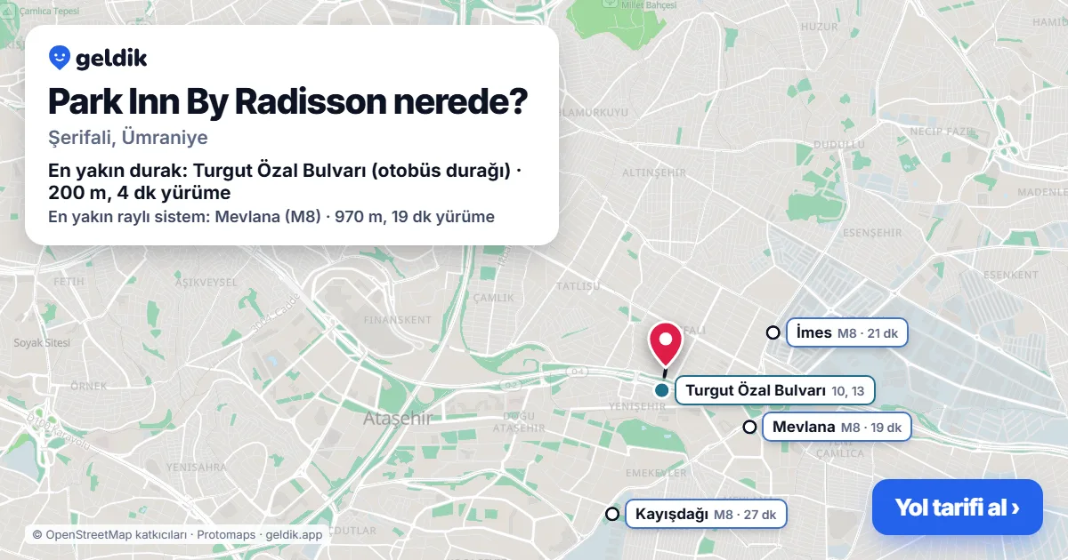 Where is Park Inn By Radisson: map with its location and the nearest stops, with walking times