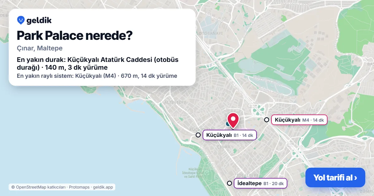 Where is Park Palace: map with its location and the nearest stops, with walking times