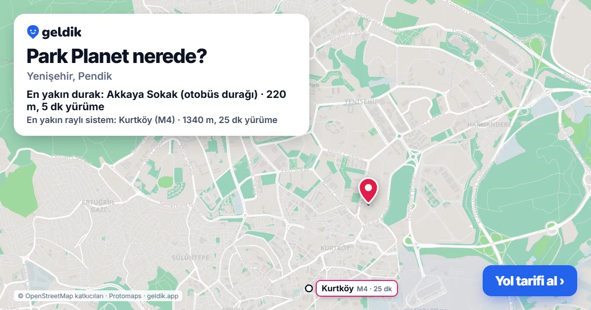 Park Planet nerede: haritada konumu ve en yakın duraklar, yürüme süreleriyle