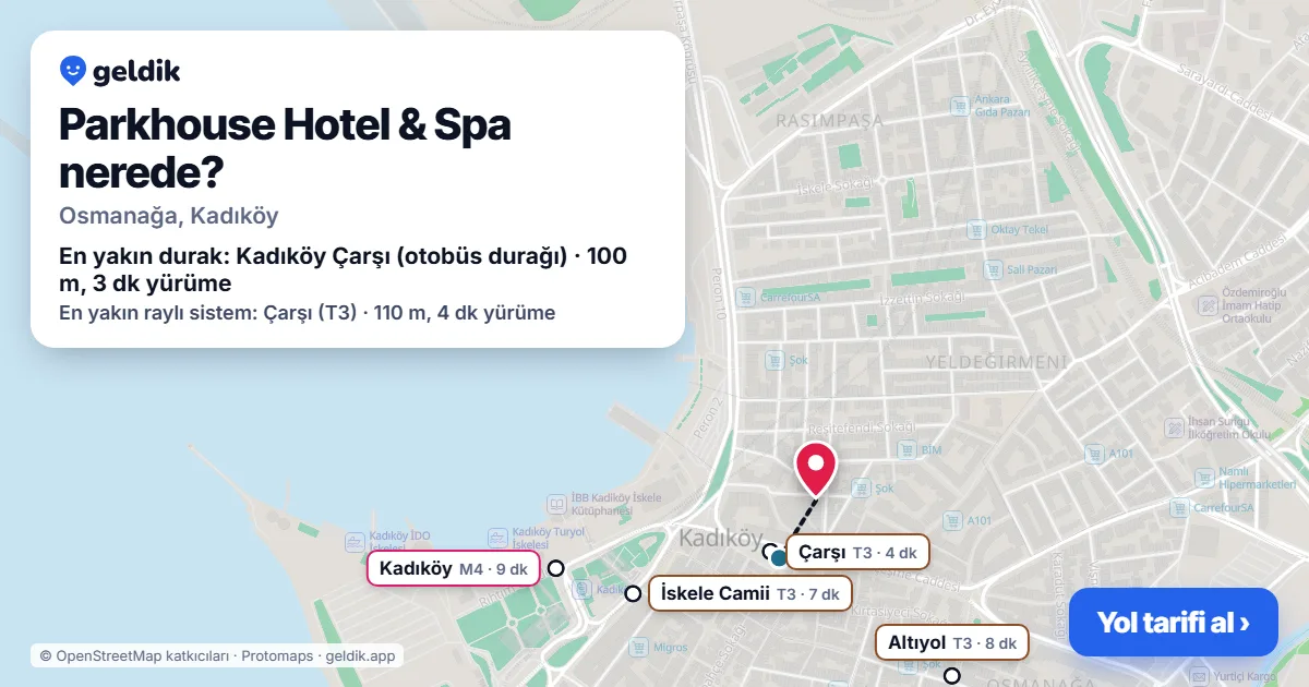 Parkhouse Hotel & Spa nerede: haritada konumu ve en yakın duraklar, yürüme süreleriyle