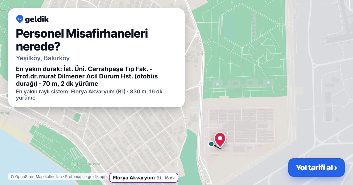 Where is Personel Misafirhaneleri: map with its location and the nearest stops, with walking times