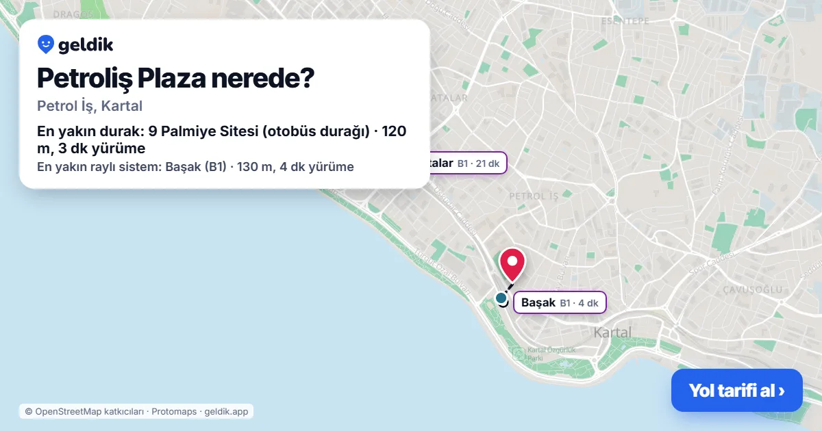 Petroliş Plaza nerede: haritada konumu ve en yakın duraklar, yürüme süreleriyle
