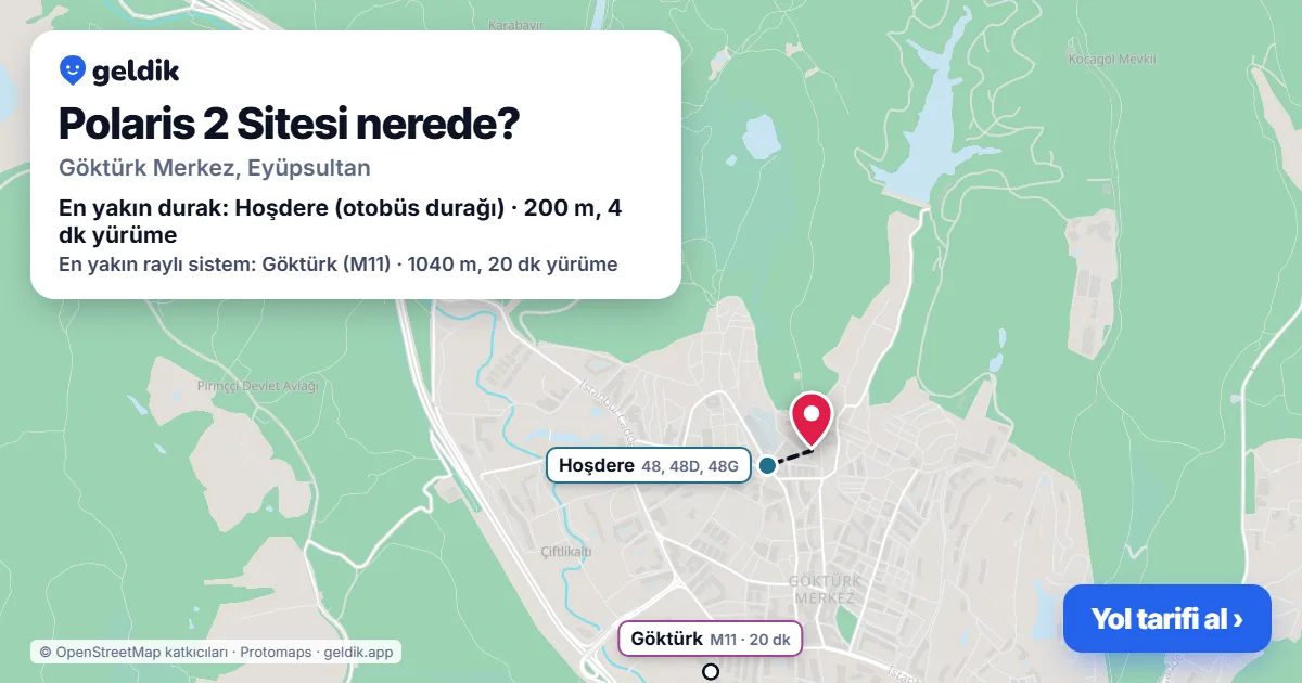Where is Polaris 2 Sitesi: map with its location and the nearest stops, with walking times