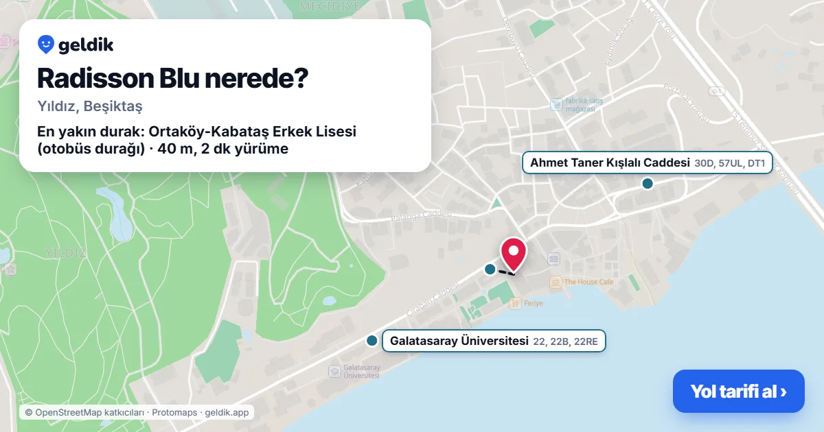 Where is Radisson Blu: map with its location and the nearest stops, with walking times