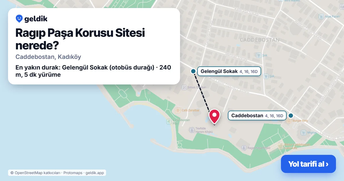 Ragıp Paşa Korusu Sitesi nerede: haritada konumu ve en yakın duraklar, yürüme süreleriyle
